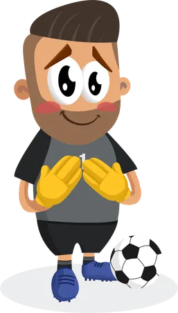 Football-Spieler-Maskottchen beschämt pose  Illustration
