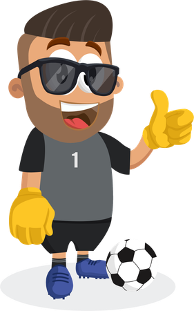Fußballspieler-Maskottchen mit Daumenpose  Illustration