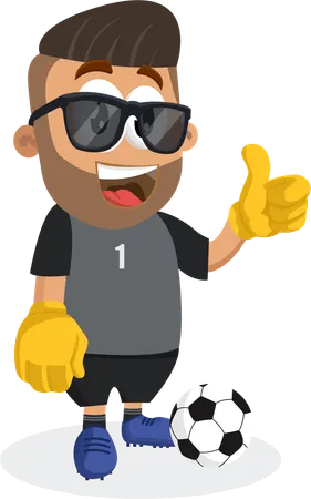 Fußballspieler-Maskottchen mit Daumenpose  Illustration