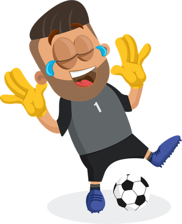 Football-Spieler-Maskottchen glückliche Pose  Illustration