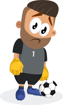 Football-Spieler-Maskottchen traurige Pose  Illustration