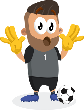 Football-Spieler-Maskottchen-Überraschungspose  Illustration