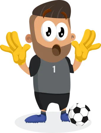 Football-Spieler-Maskottchen-Überraschungspose  Illustration