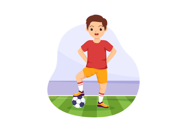 Footballspieler mit Ball  Illustration