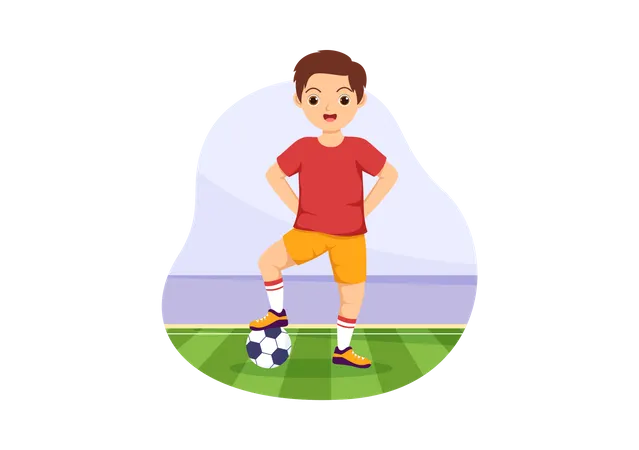 Footballspieler mit Ball  Illustration