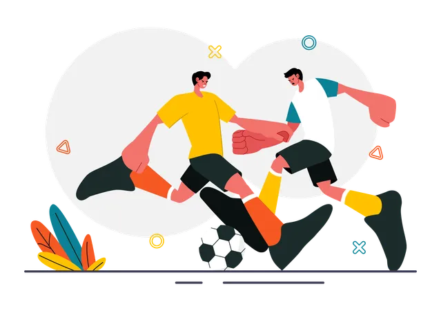 Fußballspieler spielen  Illustration