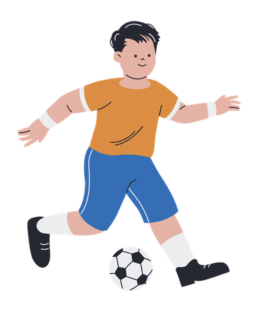 Fußballspieler, der Fußball spielt  Illustration