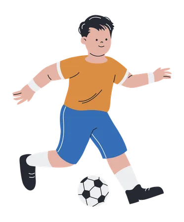 Fußballspieler, der Fußball spielt  Illustration