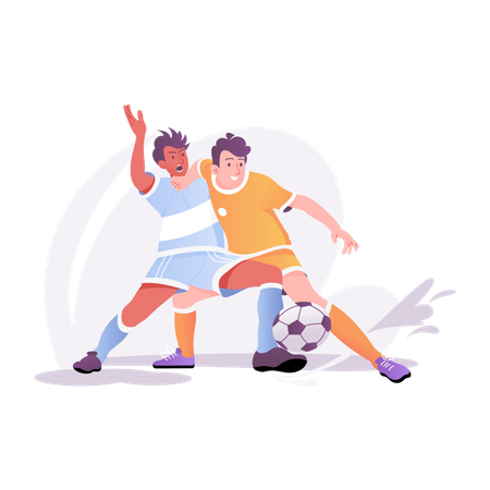 Fußballspieler beim Fußballspiel  Illustration