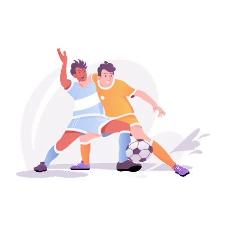 Fußballspieler beim Fußballspiel  Illustration