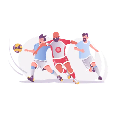 Fußballspieler beim Fußballspiel  Illustration