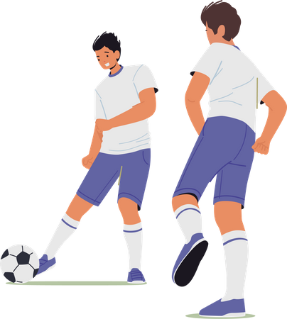 Fußballspieler treten Ball  Illustration