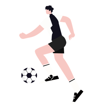 Fußballspieler tritt einen Ball  Illustration