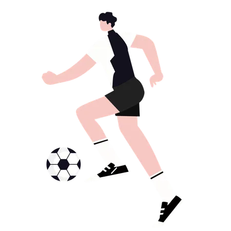 Fußballspieler tritt einen Ball  Illustration