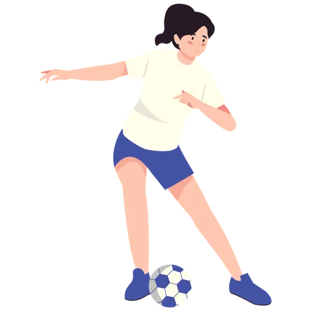 Defensive Bewegung eines Fußballspielers  Illustration
