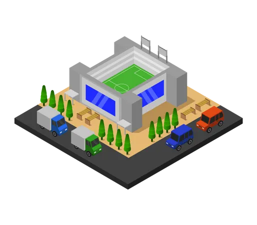 Fußballstadion  Illustration