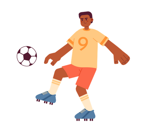 Futbolista afroamericano  Ilustración