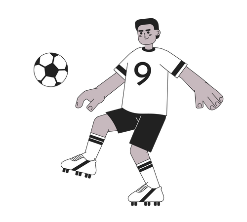 Futbolista afroamericano  Ilustración