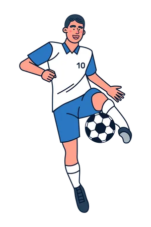 Futbolista jugando con pelota  Ilustración