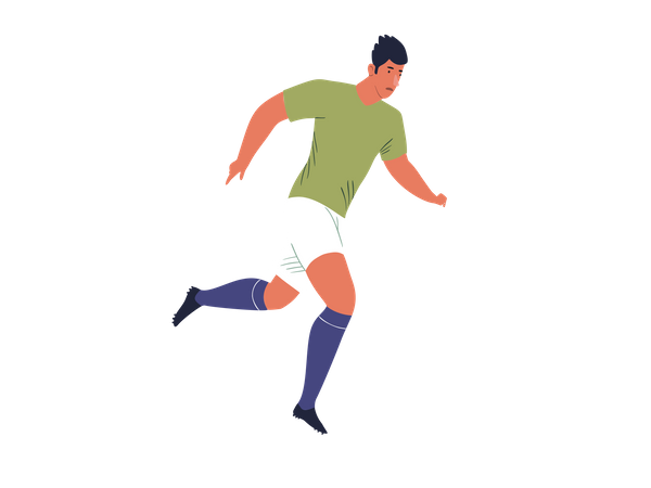 Futbolista masculino corriendo  Ilustración