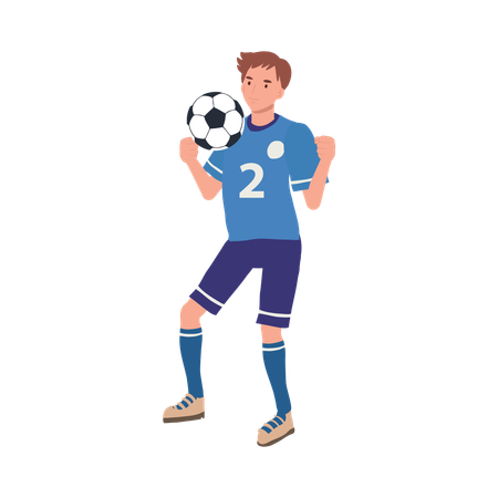 Jugador de fútbol mostrando sus habilidades.  Ilustración