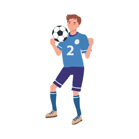 Jugador de fútbol mostrando sus habilidades.  Ilustración