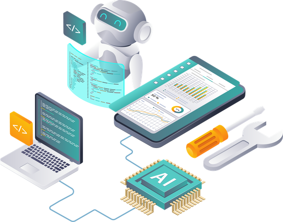 Future Applications of AI Robotics Technology  Illustration