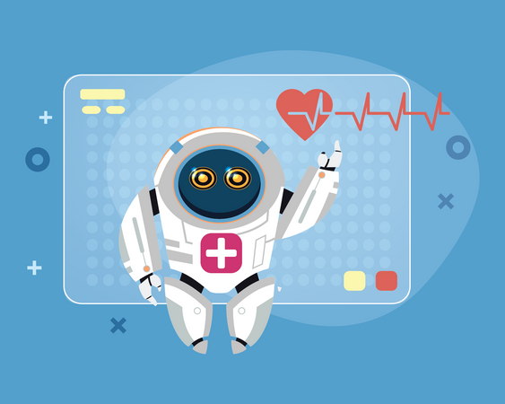 Future Heart rate Monitoring Robot  Illustration