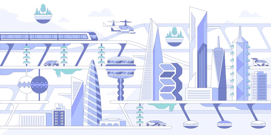 Futuristic city  Illustration