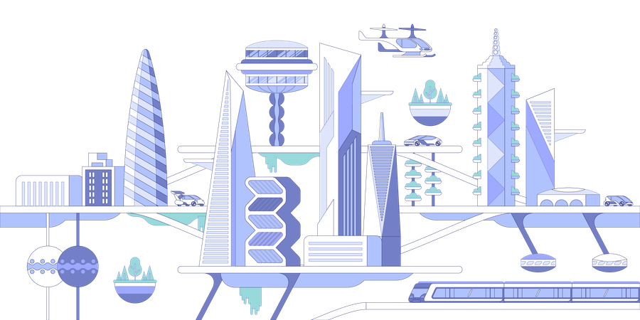 Futuristic city  Illustration