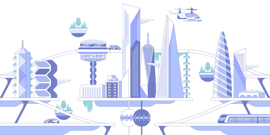 Futuristic city  Illustration