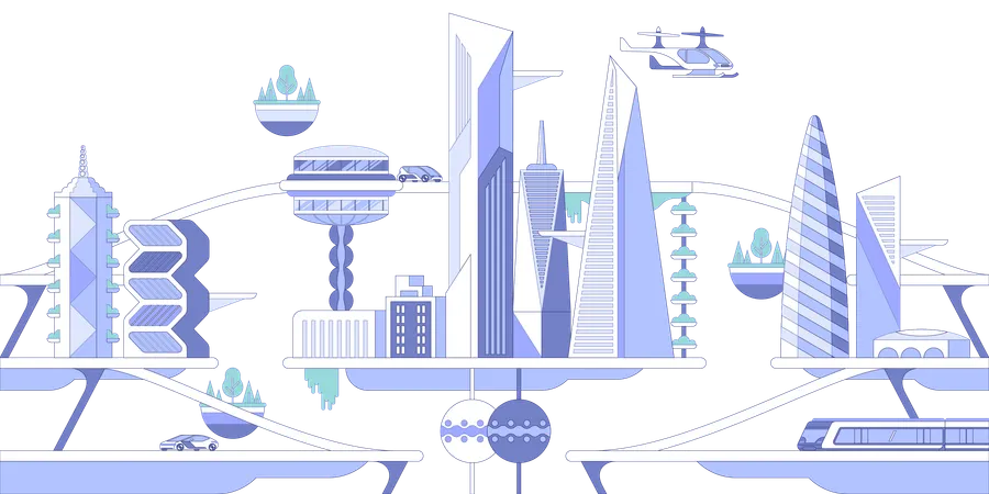 Futuristic city  Illustration