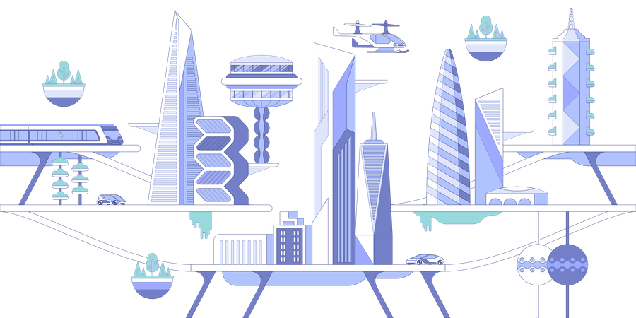 Futuristic city  Illustration
