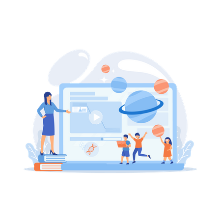 Futuristic classroom  イラスト
