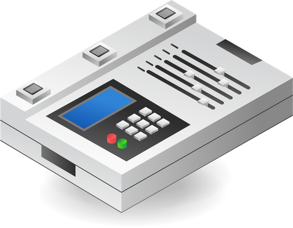 Futuristic data analysis control tool  Illustration