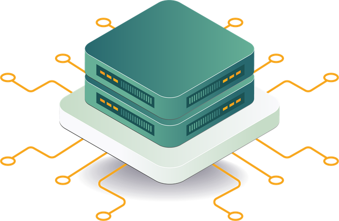 Futuristic database server technology  Illustration