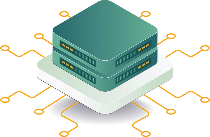 Futuristic database server technology  Illustration