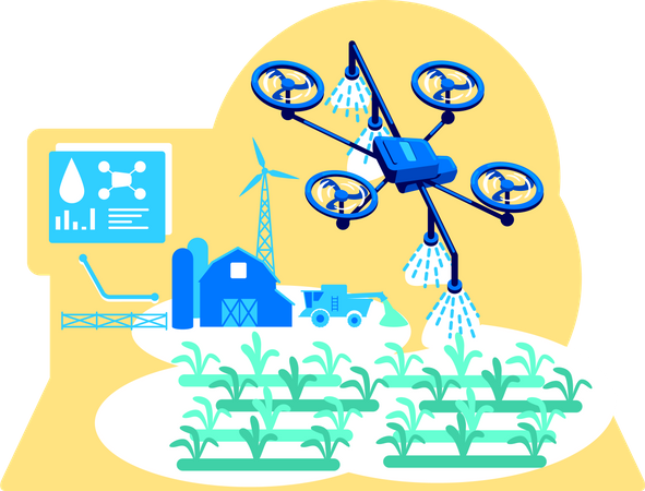 Futuristic irrigation  Illustration