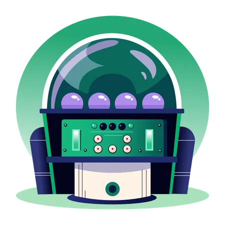 Futuristic time machine  Illustration
