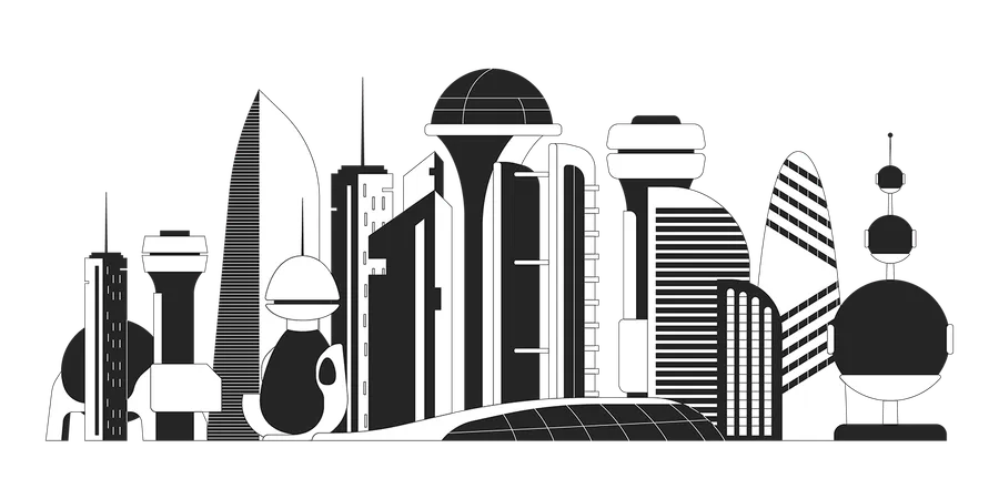 Futuristische Architektur Futurismus Stadt  Illustration