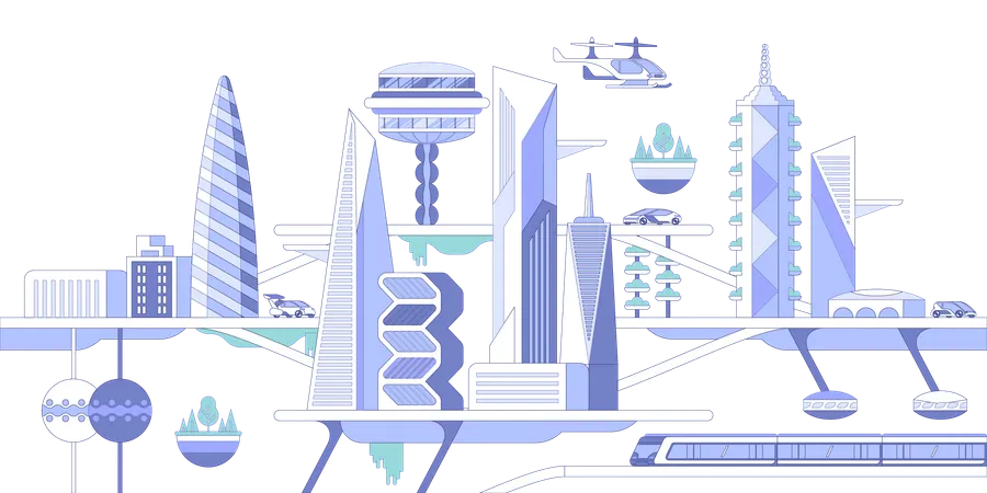 Futuristische Stadt  Illustration