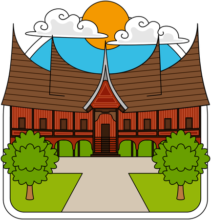 Gadang traditionelles Haus  Illustration