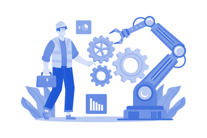 Gadget Production Automation  Illustration