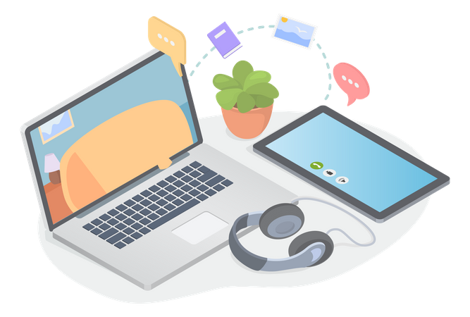 Gadgets de communication numérique  Illustration
