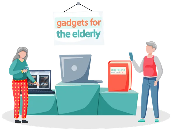 Gadgets for aged people Illustration