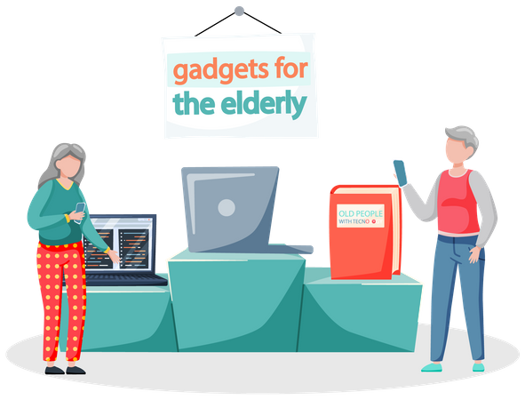 Gadgets for aged people  Illustration