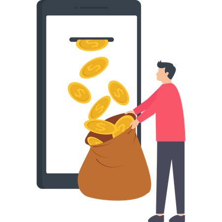 Gagner de l'argent en ligne  Illustration