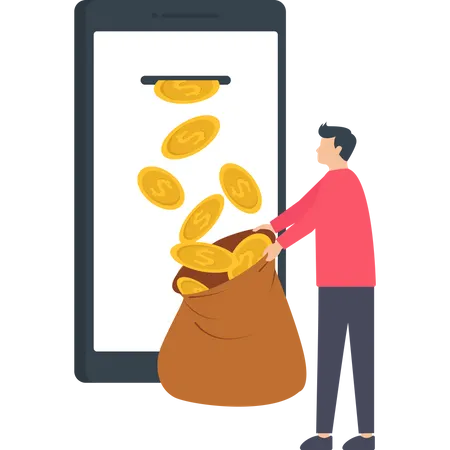 Gagner de l'argent en ligne  Illustration