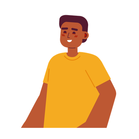 Joyeux garçon brune afro-américain  Illustration