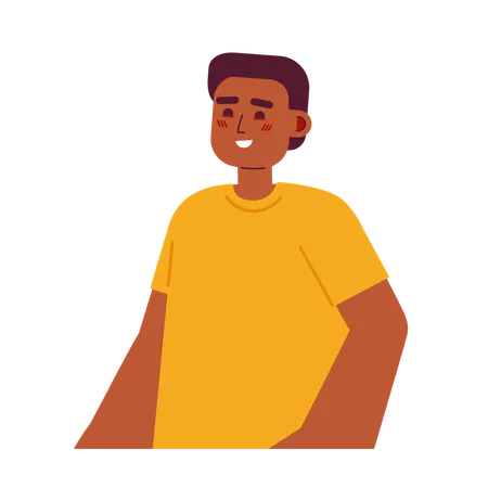Joyeux garçon brune afro-américain  Illustration